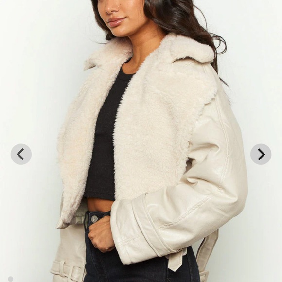BRAND NEW SHERPA WOOL Lioness Off Duty Cream Jacket- cropped - Picture 4 of 6